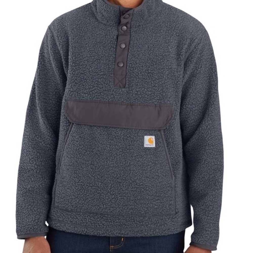 Carhartt Charcoal Gray Sherpa Snap Pullover